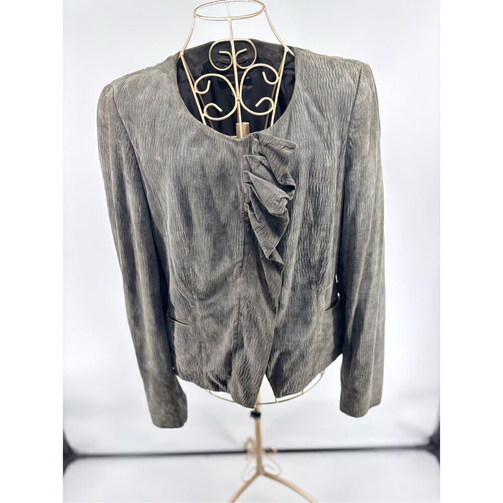 Hugo Boss Goat Suede Leather Blazer Size 6 Vintage